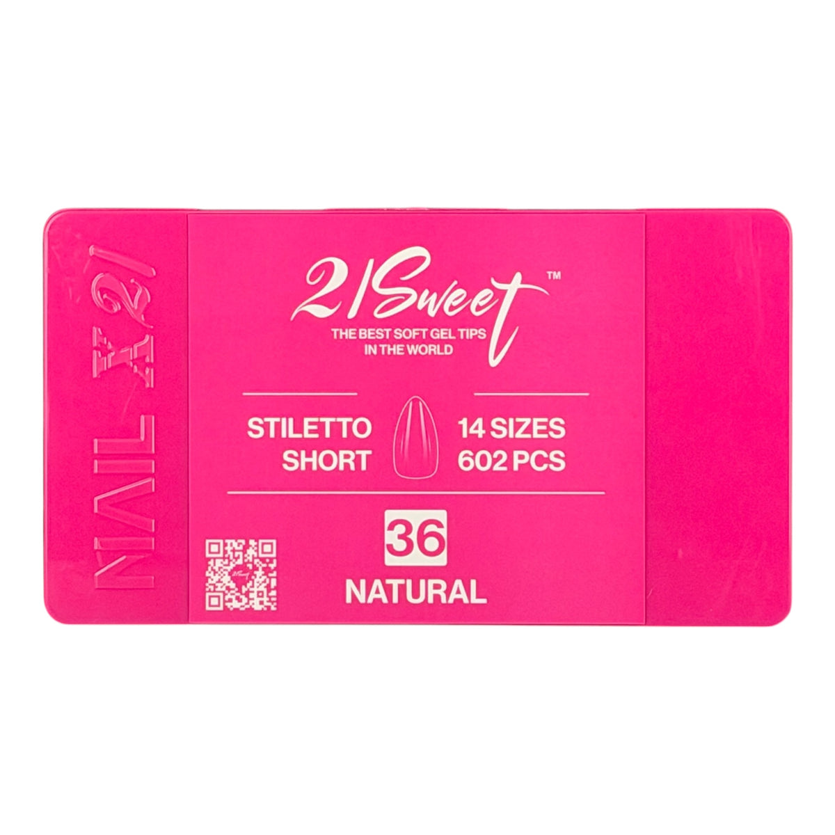 21Sweet Nail Up Soft Gel Tip Box, Stiletto, Natural, 602 pcs [50% Off]