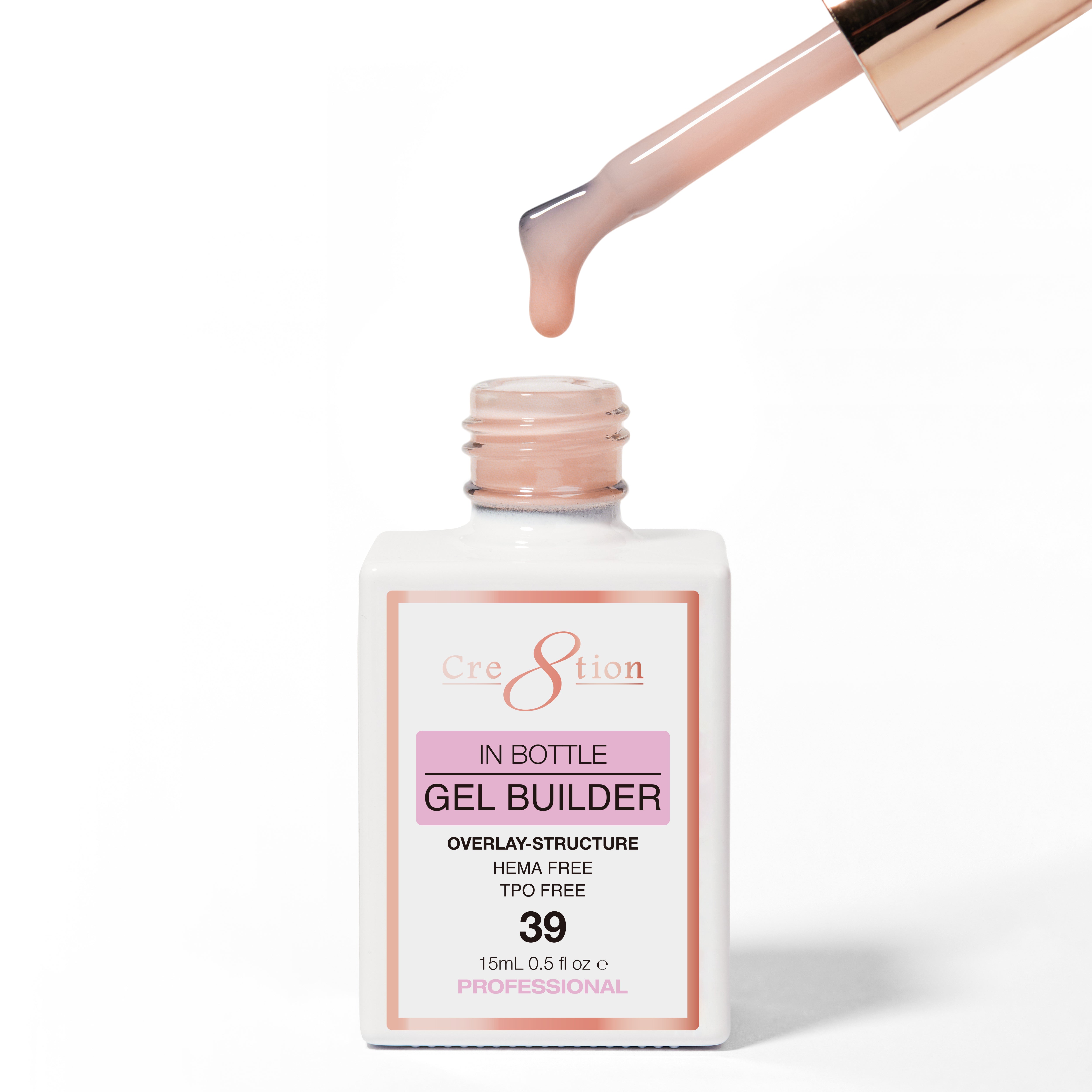 Cre8tion Gel Collection - Overlay/ Brush on Builder 0.5oz 39 Coral Champagne Fizz
