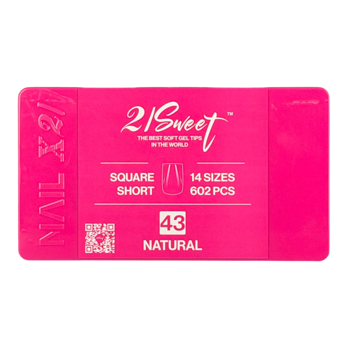 21Sweet Nail Up Soft Gel Tip Box, Square,Natural, 602 pcs [50% Off]