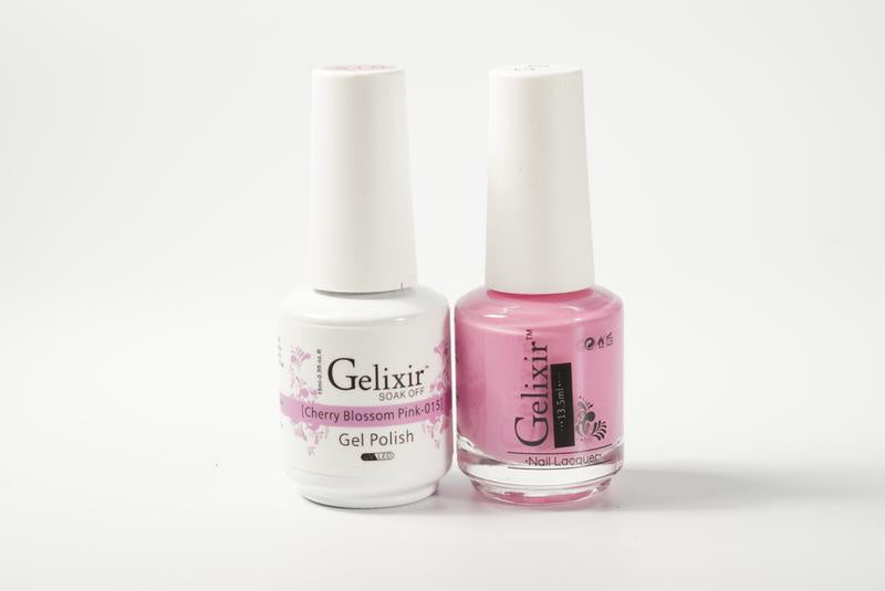 Gelixir Nail Polish Gel & Matching Lacquer Cherry Blosson Pink 1 PK #015