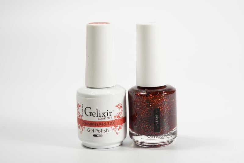 Gelixir Nail Polish Gel & Matching Lacquer Christmas Red 1 PK #103