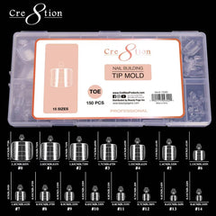 Cre8tion Nail Building Tip Mold Toe 150pcs