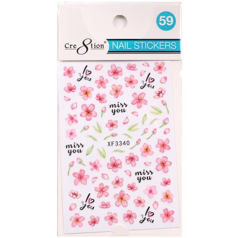 Cre8tion Nail Art Sticker Flower (26 Styles)