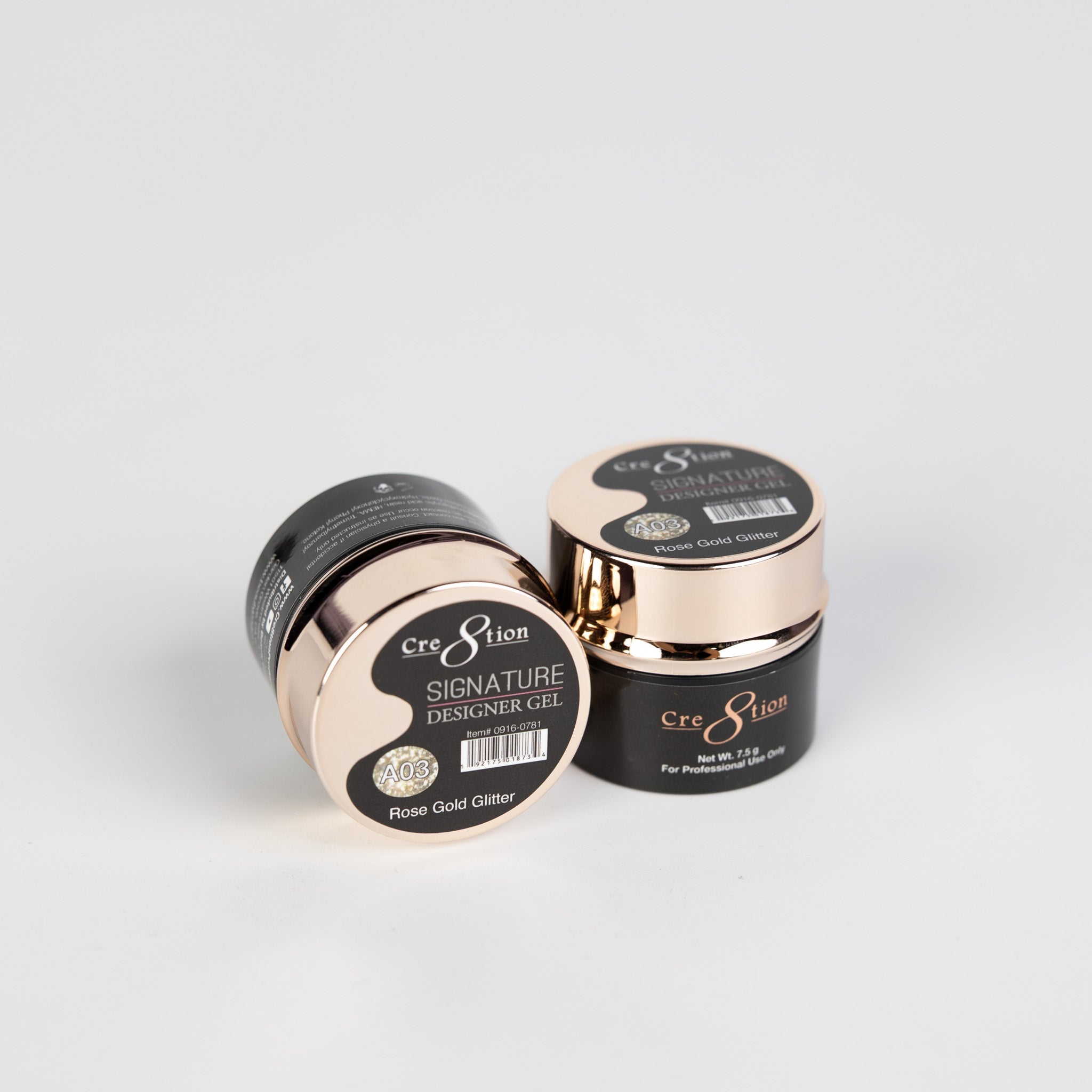Cre8tion Signature Designer Gel 7.5 g - 0.26oz A03 Rose Gold Glitter