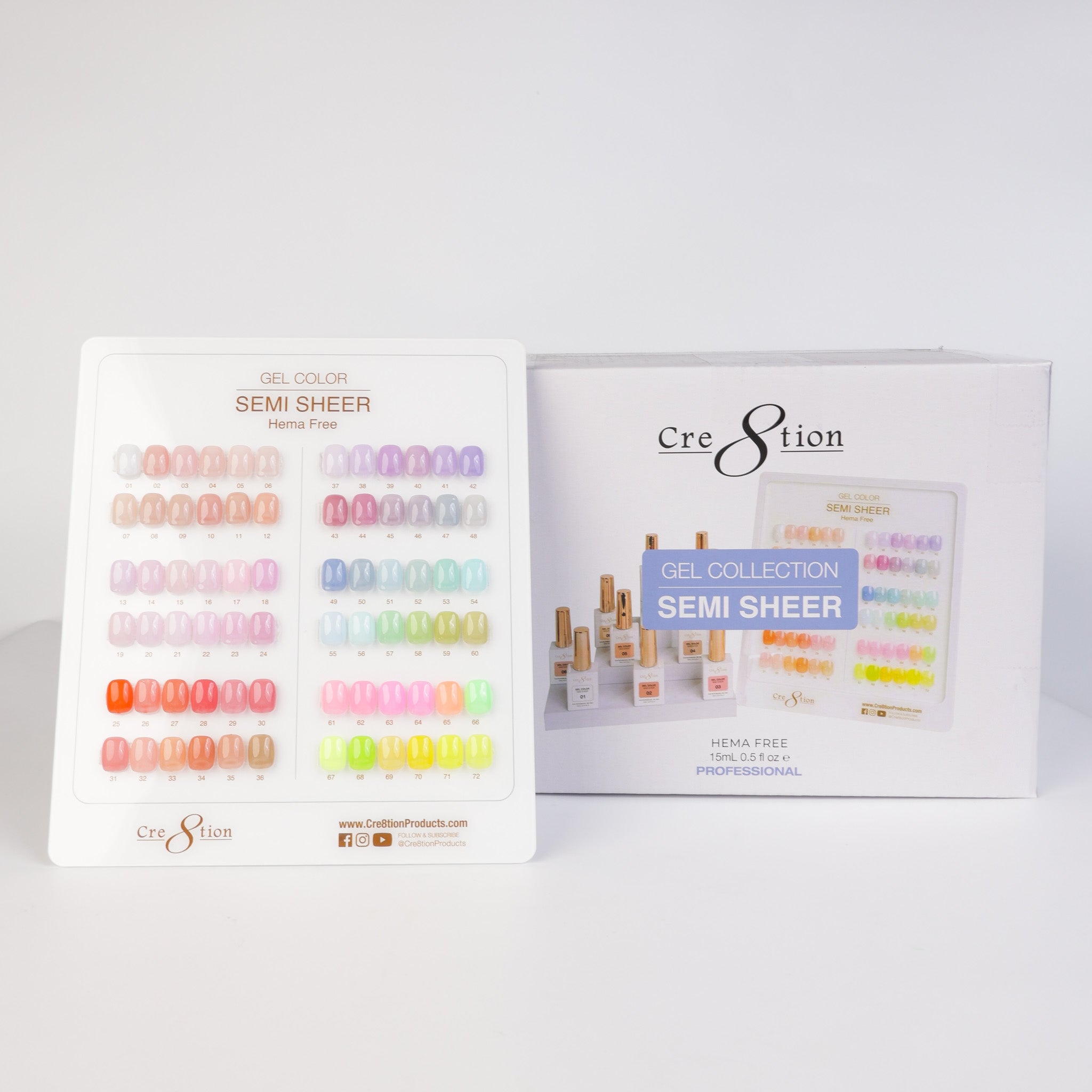 Cre8tion Hema Free Semi-Sheer Collection 0.5oz - 72 Color Kit