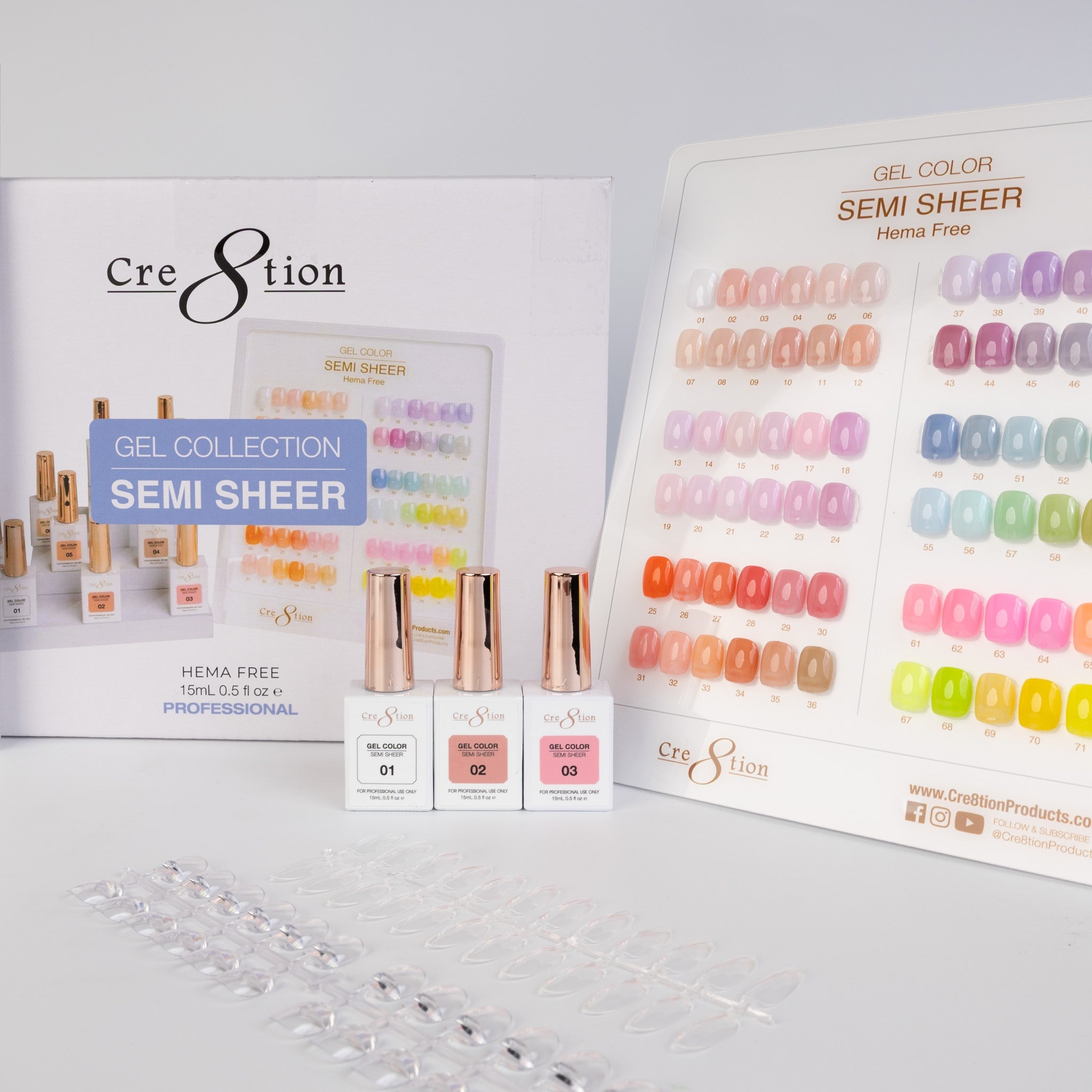 Cre8tion Hema Free Semi-Sheer Collection 0.5oz - 72 Color Kit