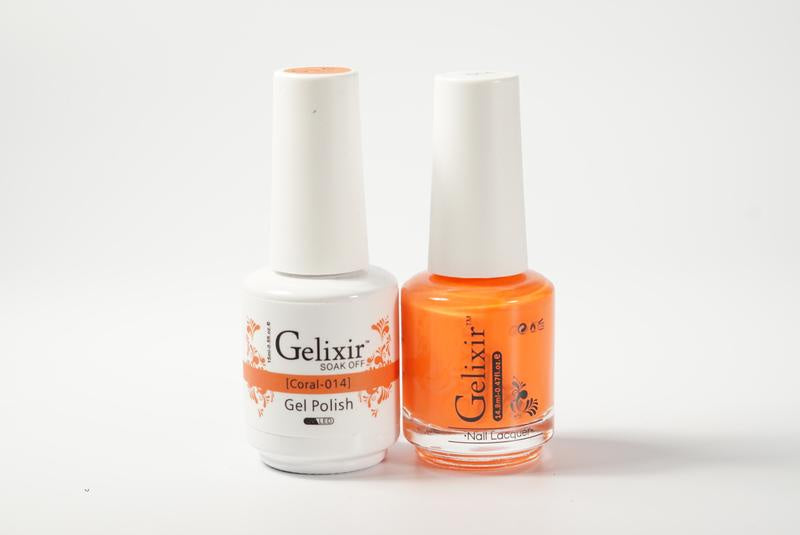 Gelixir Nail Polish Gel & Matching Lacquer Coral 1 PK #014