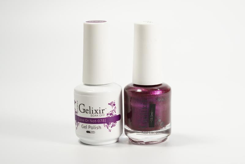 Gelixir Nail Polish Gel & Matching Lacquer Love or Not 1 PK #078
