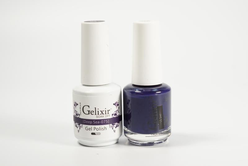 Gelixir Nail Polish Gel & Matching Lacquer Deep Sea 1 PK #075