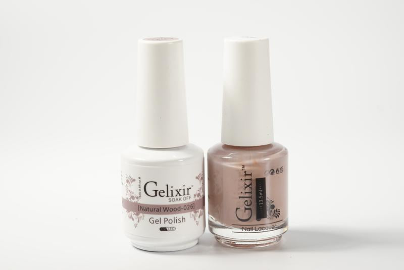 Gelixir Nail Polish Gel & Matching Lacquer Natural Wood 1 PK #026