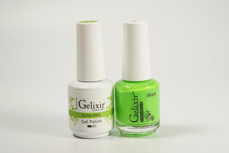 Gelixir Nail Polish Gel & Matching Lacquer Lime 1 PK #066