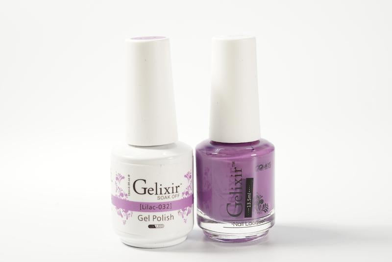 Gelixir Nail Polish Gel & Matching Lacquer Lilac 1 PK #032