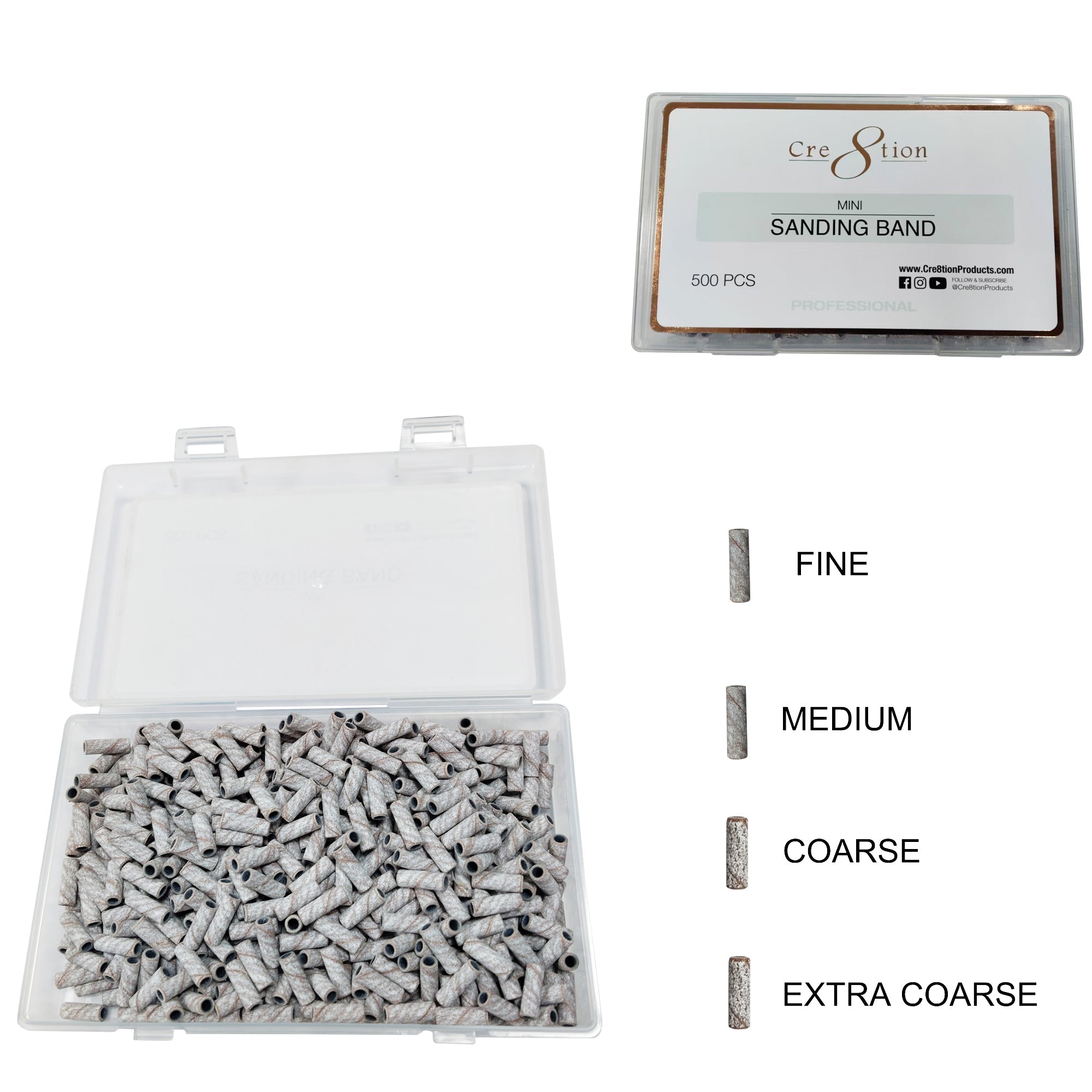 Cre8tion Mini Zebra Sanding Bands 500 pcs./box