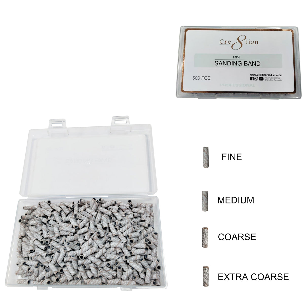 Cre8tion Mini Zebra Sanding Bands 500 pcs./box