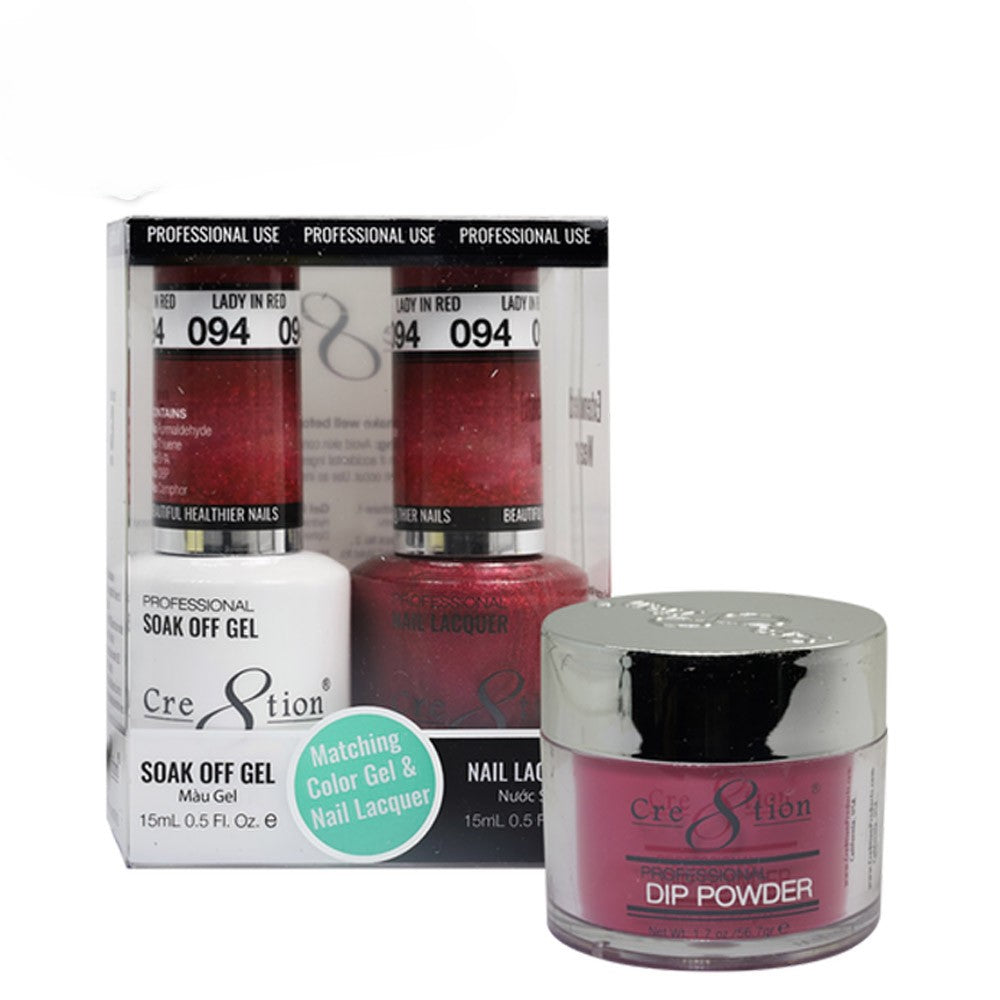 Cre8tion Matching Sets - 094 Lady In Red (Shimmery)