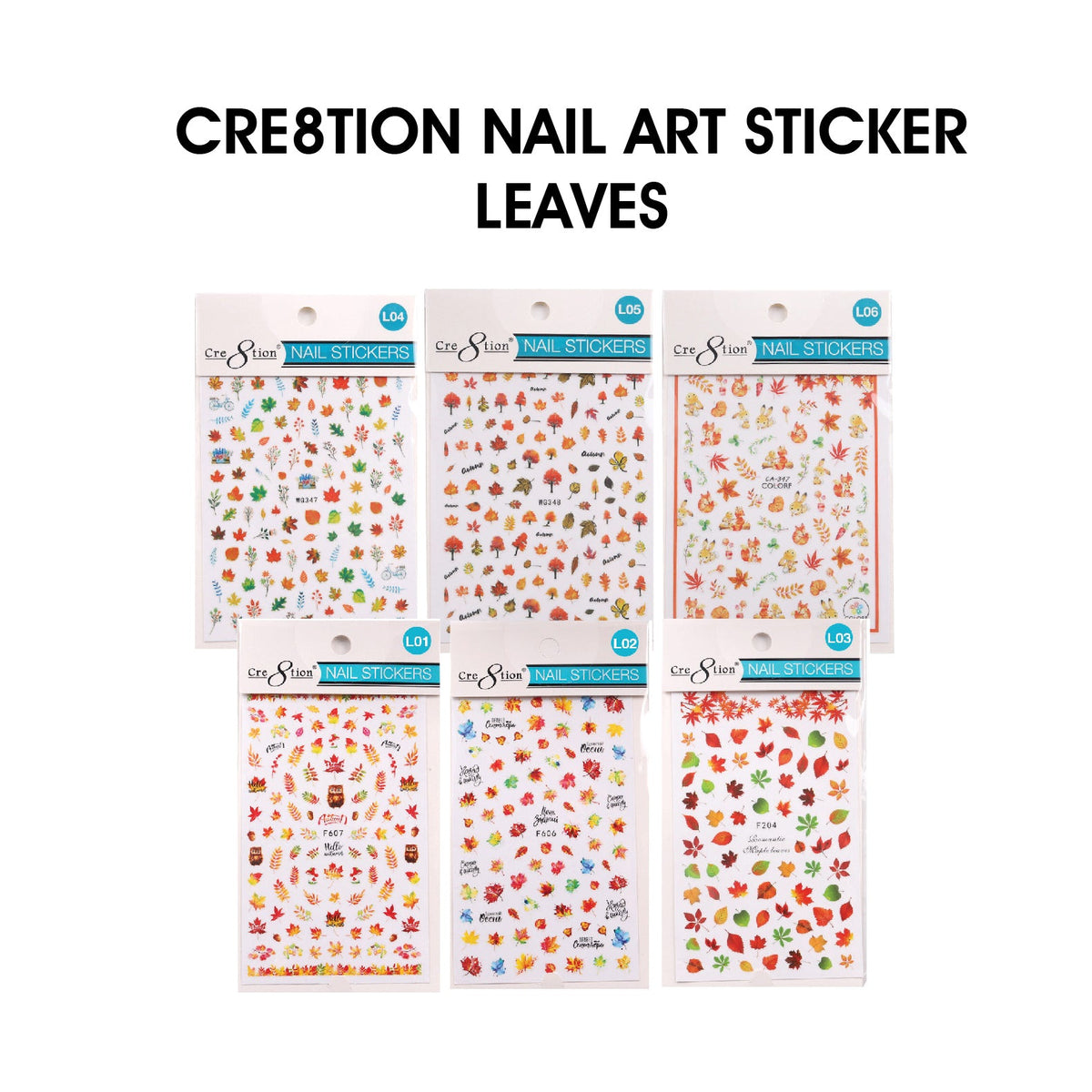 Cre8tion Nail Art Sticker Leaves (11 Styles)