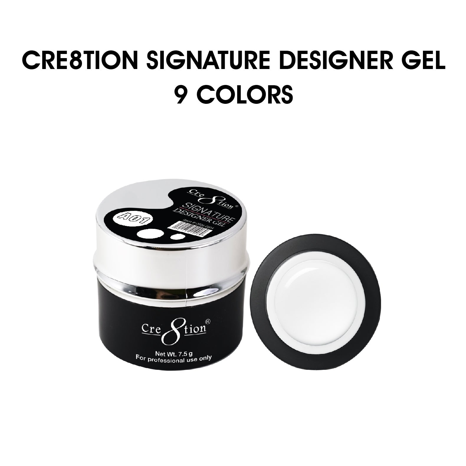 Cre8tion Signature Designer Gel 7.5g - Full Set 9 Colors