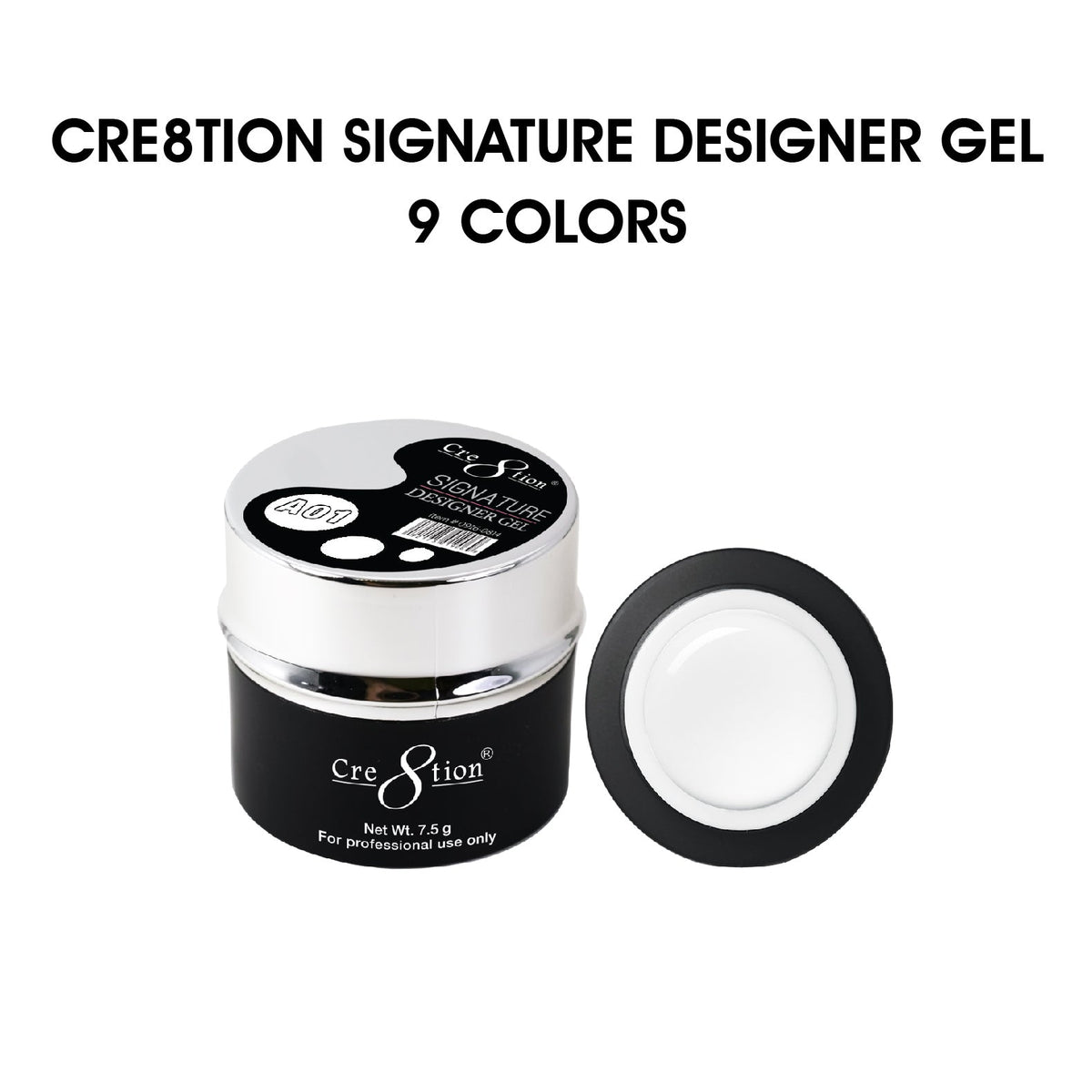 Cre8tion Signature Designer Gel 7.5g - Full Set 9 Colors
