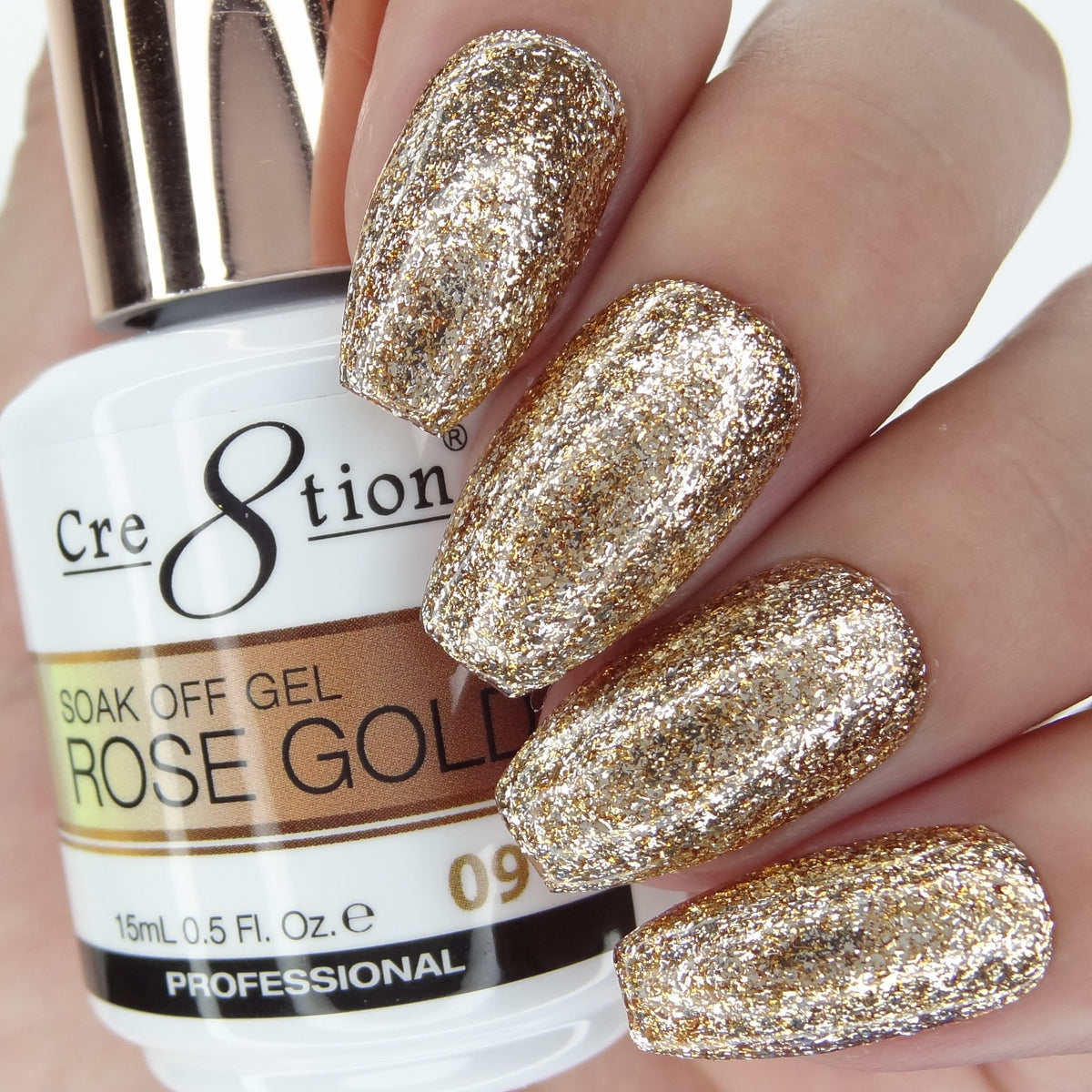 Cre8tion Rose Gold Soak Off Gel 0.5oz 09