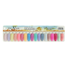 Cre8tion SeaShell Gel 0.5oz - Full Set 18 colors w/ 3 Top Diamond 0.5oz & 1 Color Chart