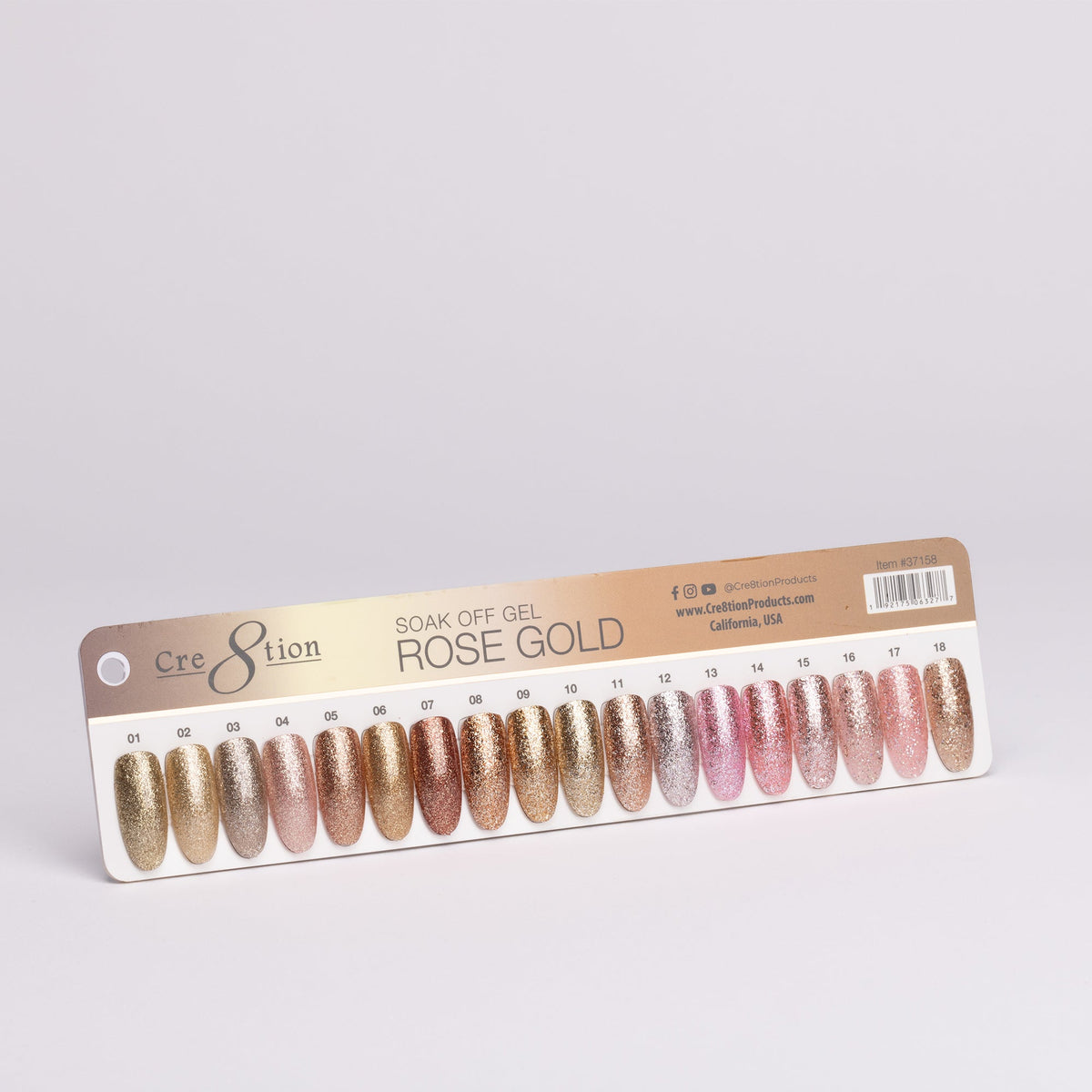 Cre8tion Color Chart -  Rose Gold 18 colors