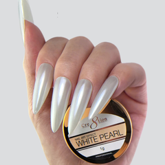 Cre8tion White Pearl Chrome Nail Art Effect 1g