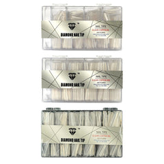 HNS DIAMOND NAIL TIP CLEAR COFFIN