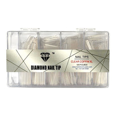 HNS DIAMOND NAIL TIP CLEAR COFFIN
