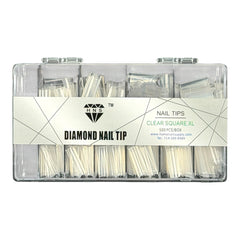HNS DIAMOND NAIL TIP CLEAR SQUARE