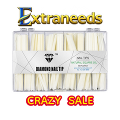 HNS DIAMOND NAIL TIP NATURAL SQUARE