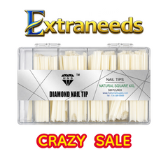 HNS DIAMOND NAIL TIP NATURAL SQUARE