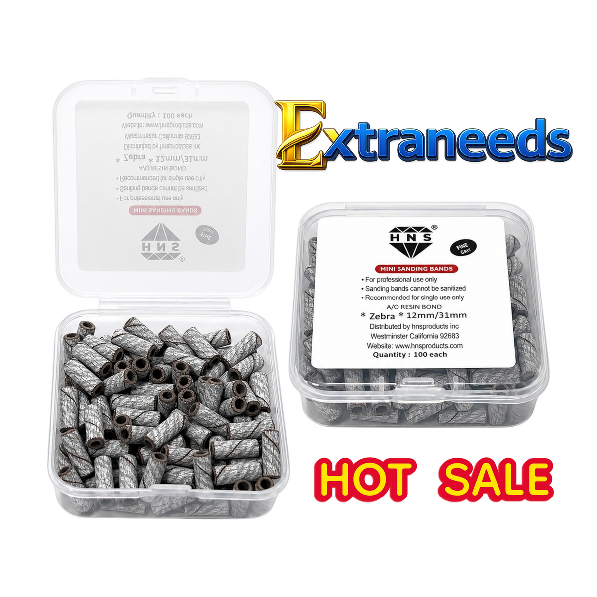 HNS MINI SANDING BANDS ZEBRA 100 PCS IN BOX