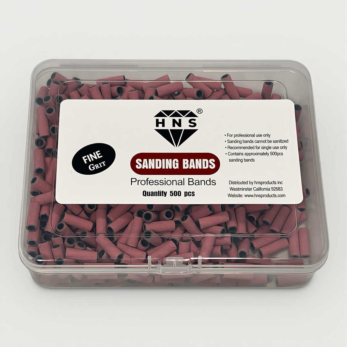 HNS MINI SANDING BANDS PINK 500 PCS IN BOX