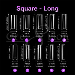 Cre8tion Special Shape Tip Square Clear - Long