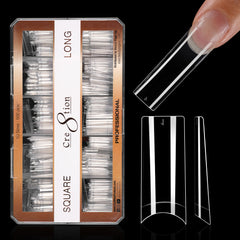 Cre8tion Special Shape Tip Square Clear - Long