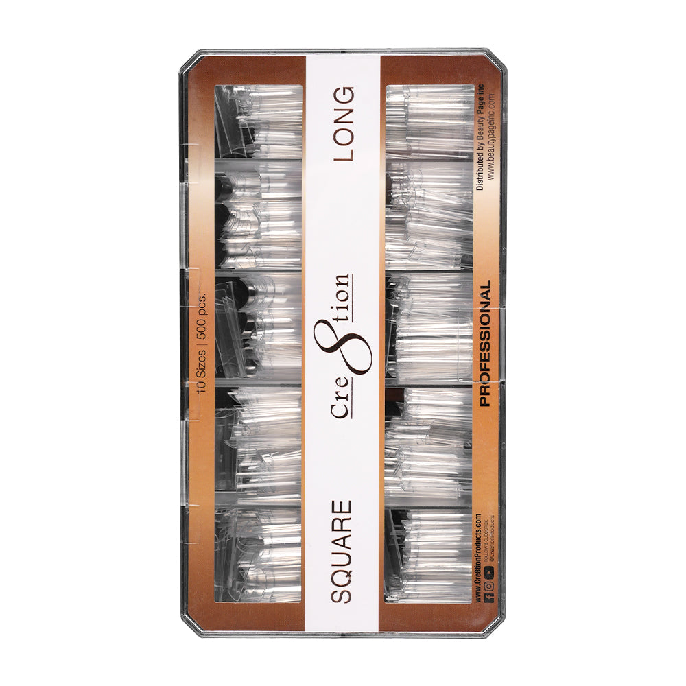 Cre8tion Special Shape Tip Square Clear - Long