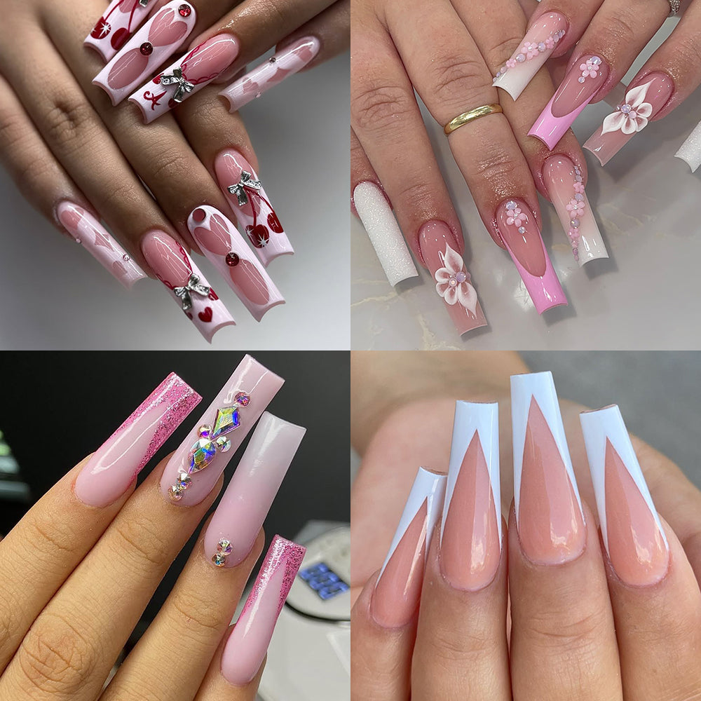 Cre8tion Special Shape Tip Square Clear - Long