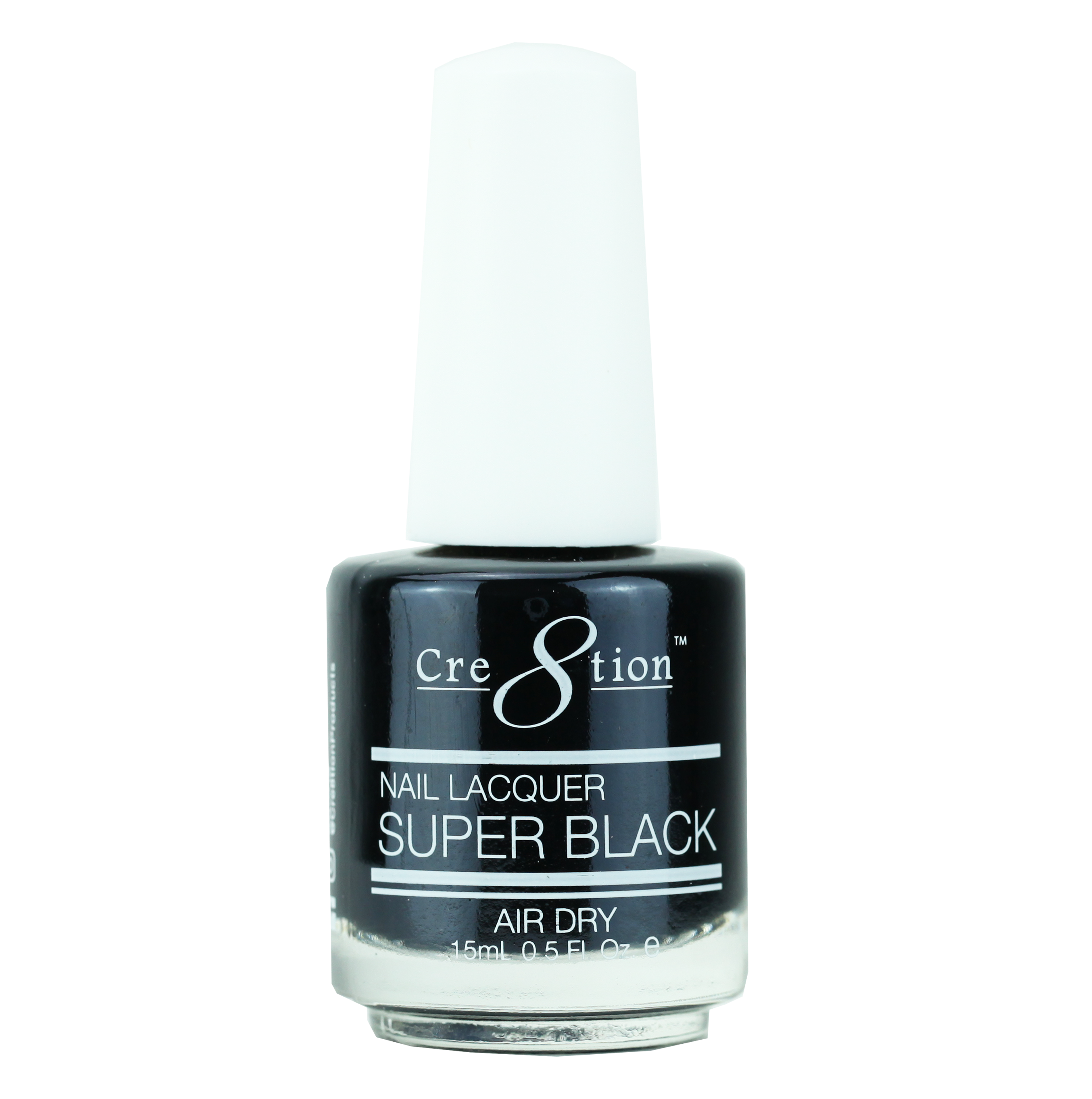 Cre8tion Nail Lacquer SUPER BLACK Air Dry 0.5oz