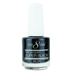 Cre8tion Nail Lacquer SUPER BLACK Air Dry 0.5oz