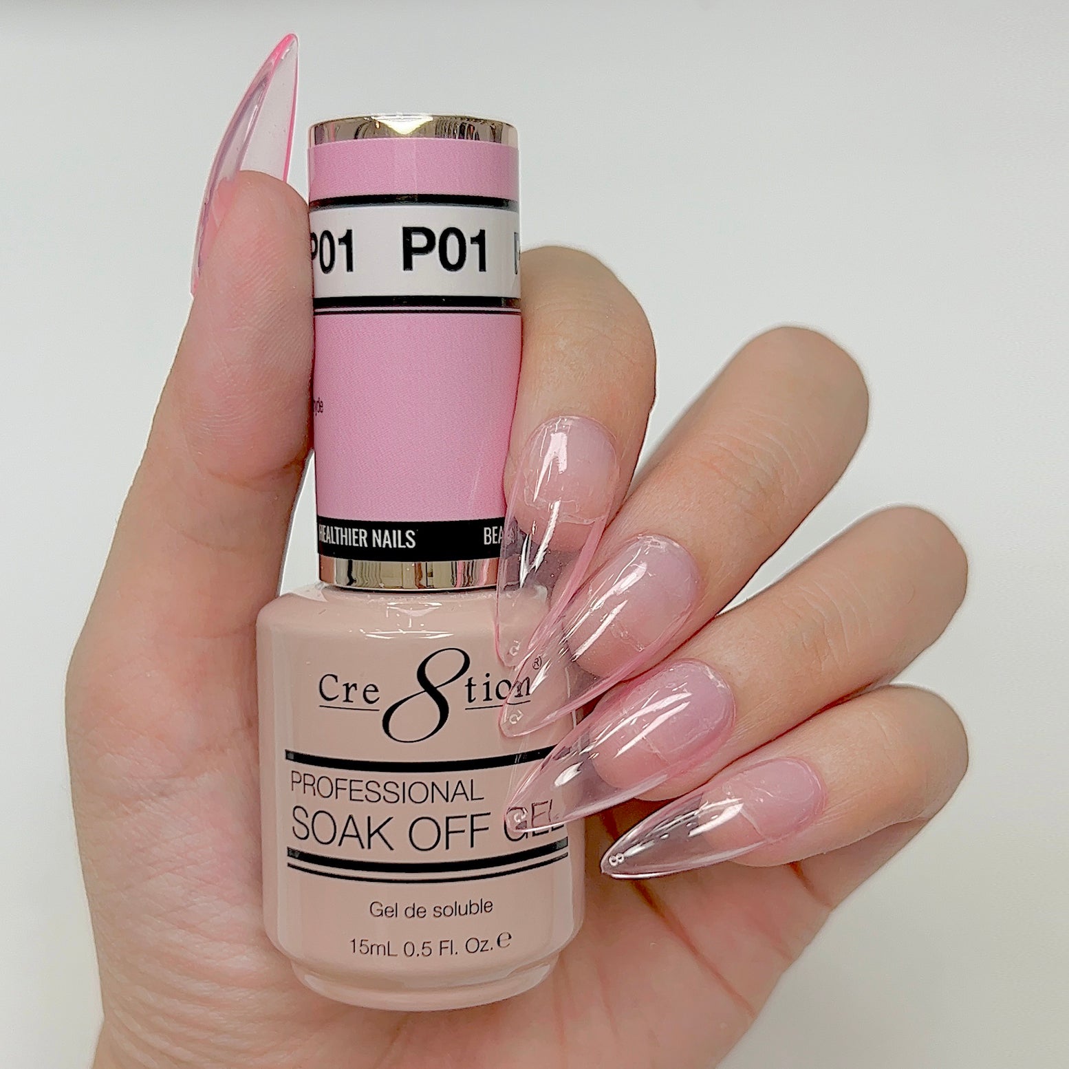 Cre8tion Gel - French Collection 0.5oz - P01 Crystal Pink