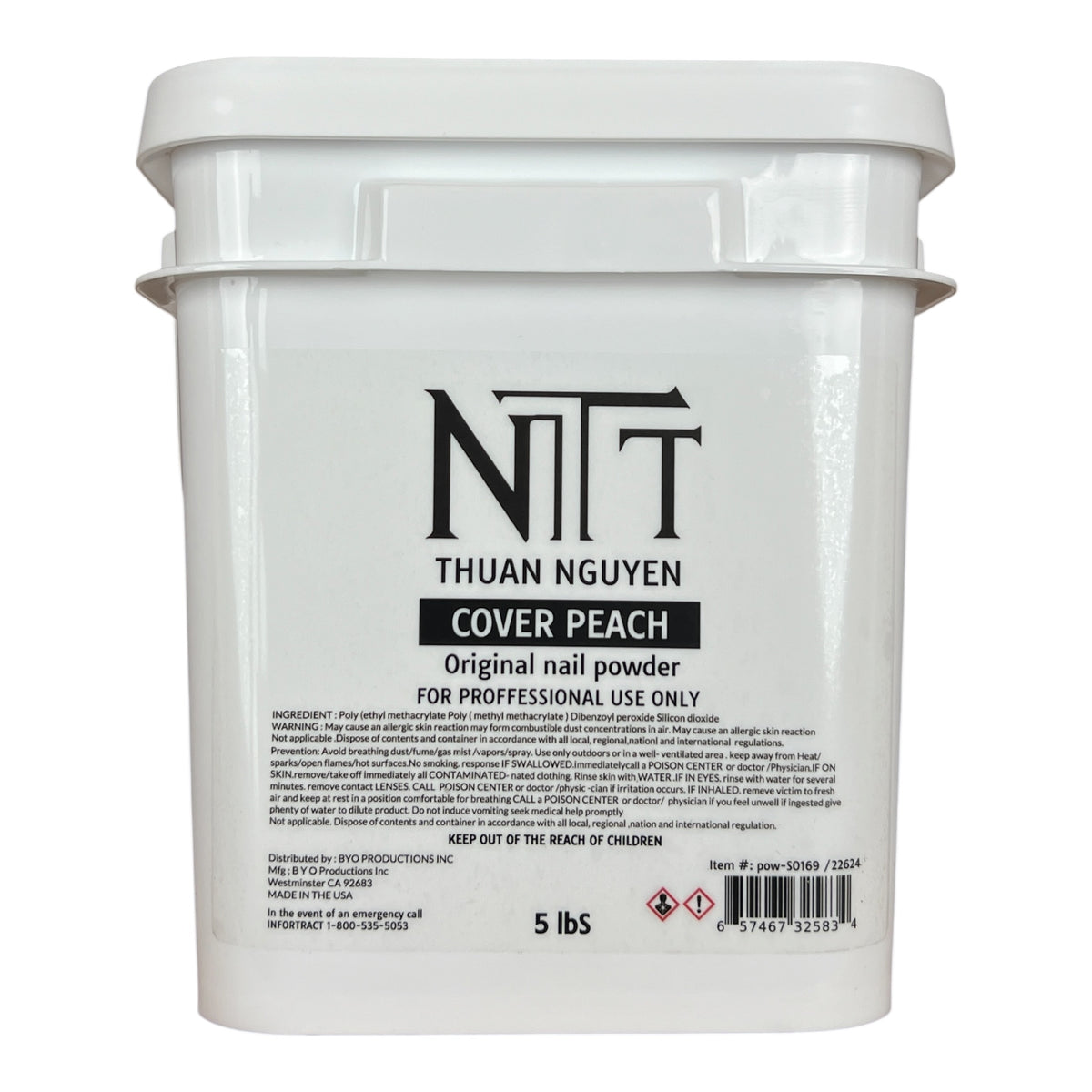 NTT Cover Peach Nail Powder 5lbs [Buy 1 Free 1 Base 1 Top Rocky TPO Free HEMA Free]