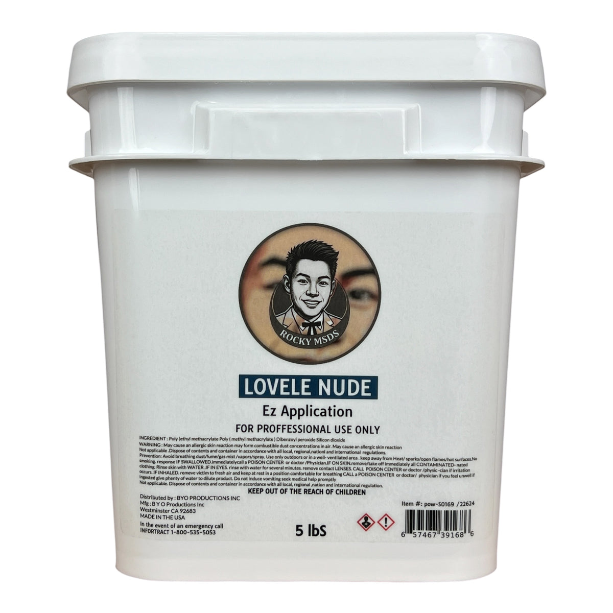 Rocky MSDS Lovely Nude Nail Powder 5lbs [Buy 1 Free 1 Base 1 Top Rocky TPO HEMA Free]