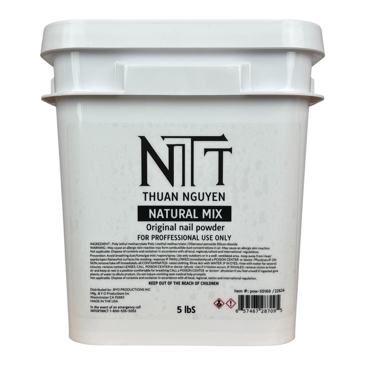 NTT Natural Mix Nail Powder 5lbs [Buy 1 Free 1 Base 1 Top Rocky TPO HEMA Free]