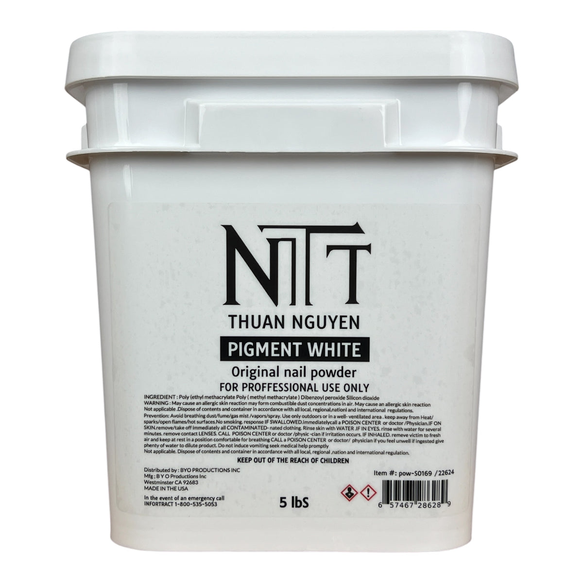 NTT Pigment White Nail Powder 5lbs [Buy 1 Free 1 Base 1 Top Rocky TPO HEMA Free]