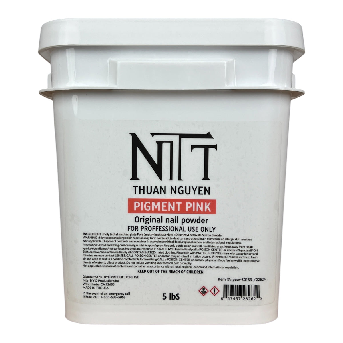 NTT Pigment Pink Nail Powder 5lbs [Buy 1 Free 1 Base 1 Top Rocky TPO HEMA Free]