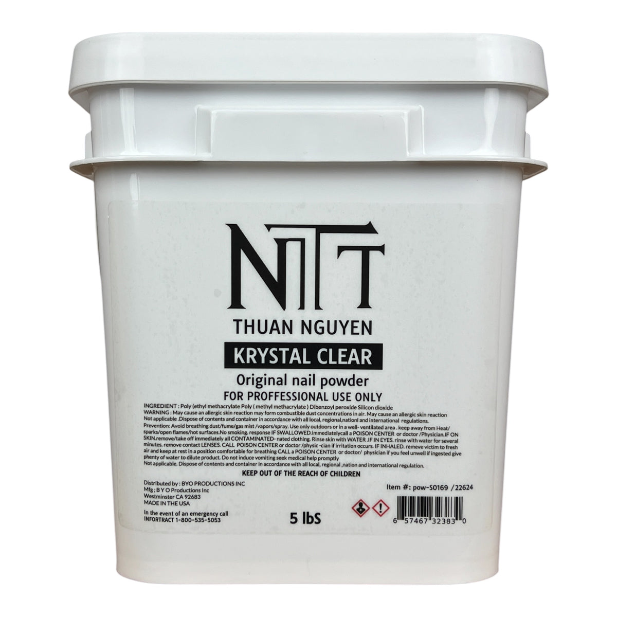 NTT Krystal Clear Nail Powder 5lbs [Buy 1 Free 1 Base 1 Top Rocky TPO HEMA Free]