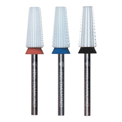 HNS DIAMOND NAIL DRILL BITS 3/32" BARREL 2 WAY CERAMIC TAPERRD WHITE