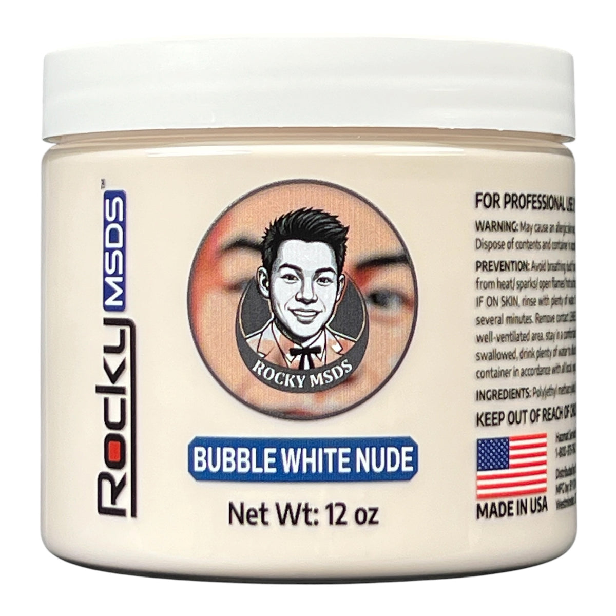 Rocky MSDS Bubble White Nude Nail Powder 12 oz