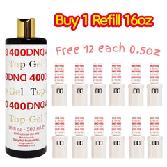 DND Gel Top Coat #400, 16 fl oz Value Size, Scratch Proof & Super Shiny