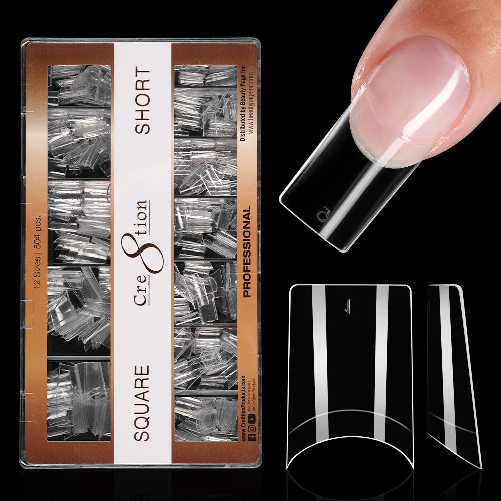Cre8tion Special Shape Tip Square Clear - Short